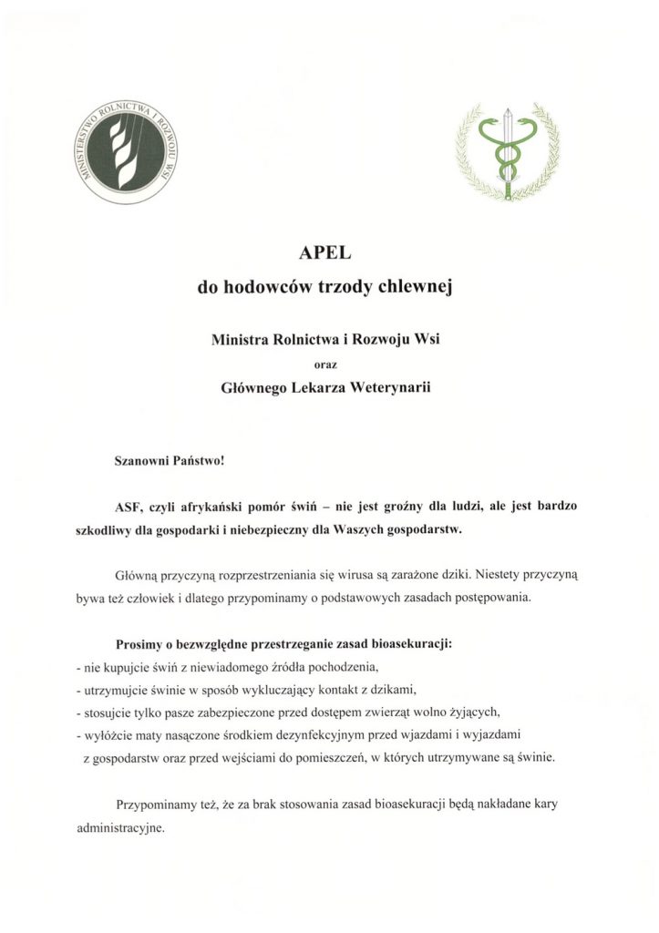 ASF - Afrykański Pomór Świń