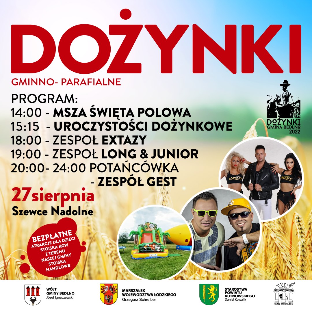ZAPRASZAMY NA DOŻYNKI GMINNO-PARAFIALNE