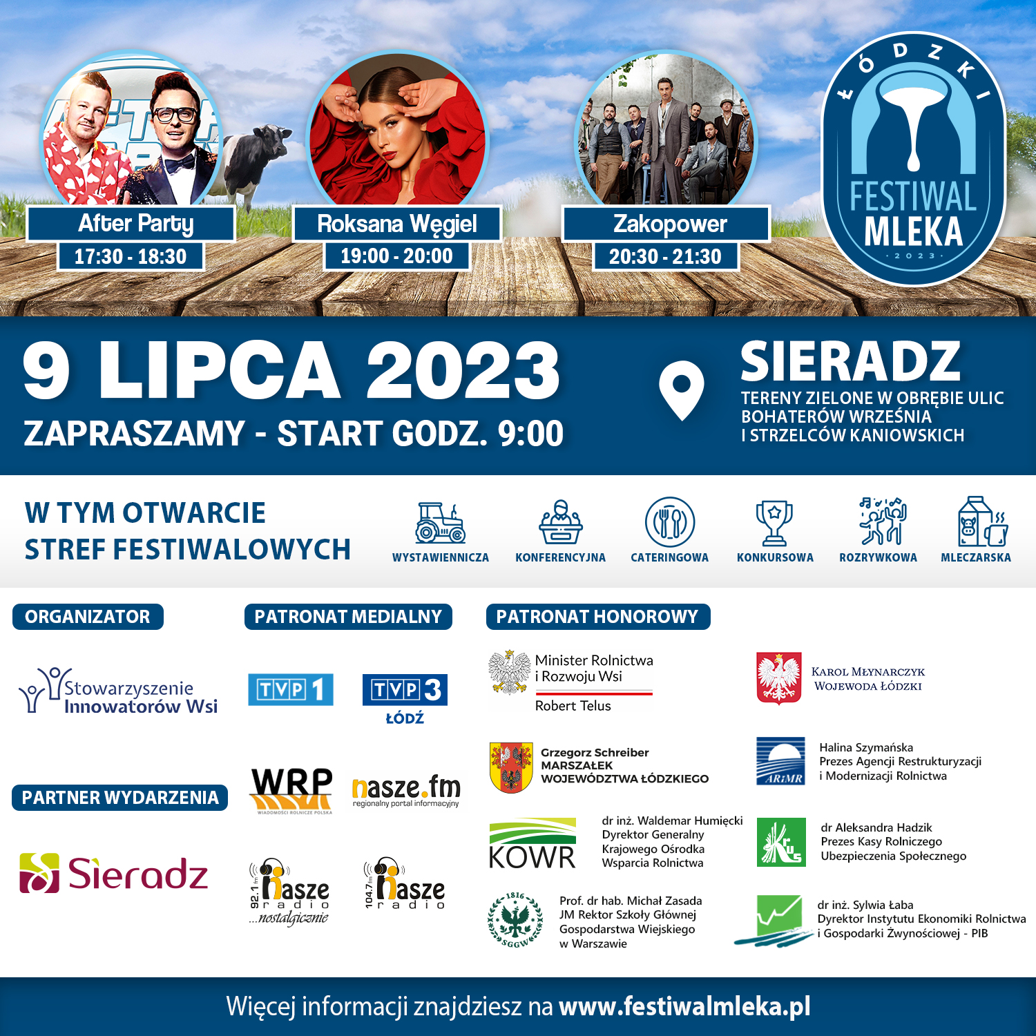 II ŁÓDZKI FESTIWAL MLEKA JUŻ 9 LIPCA W SIERADZU