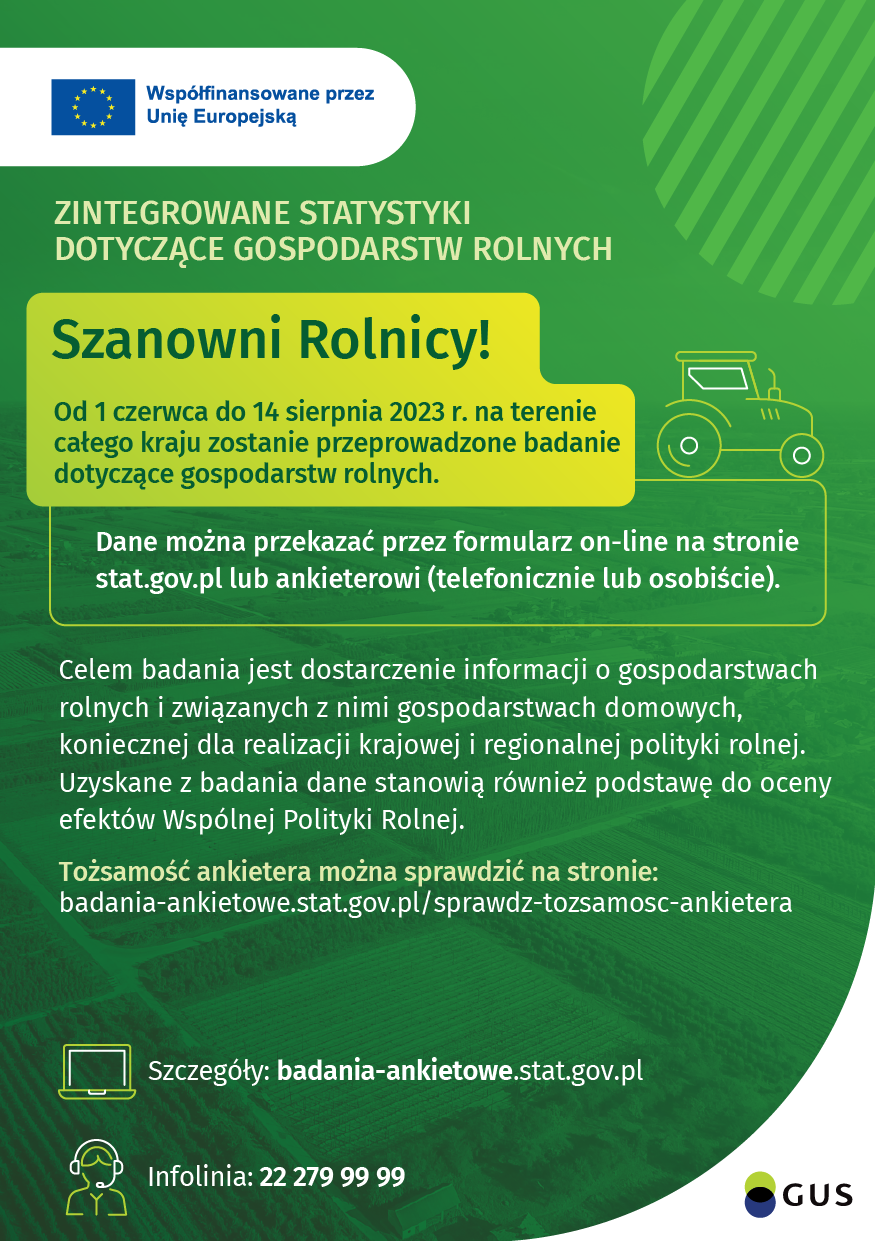 BADANIE GUS – Zintegrowane statystyki dotyczące gospodarstw rolnych (R-SGR)