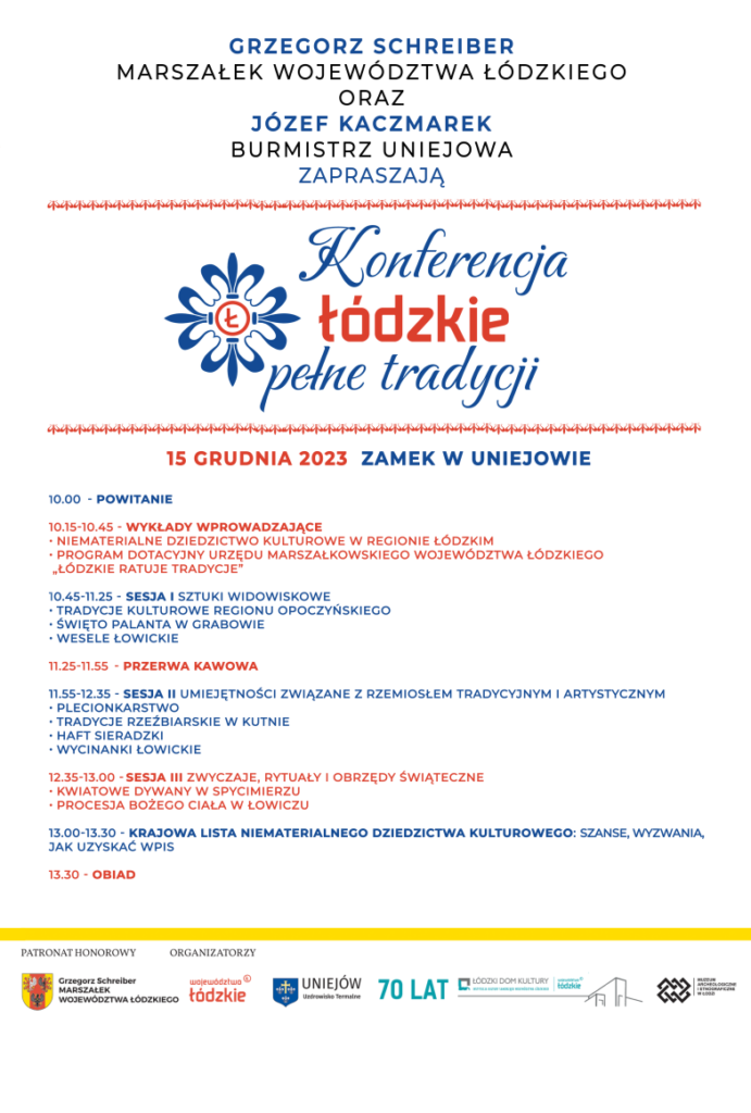 Zaproszenie na konferencję „Łódzkie pełne tradycji"