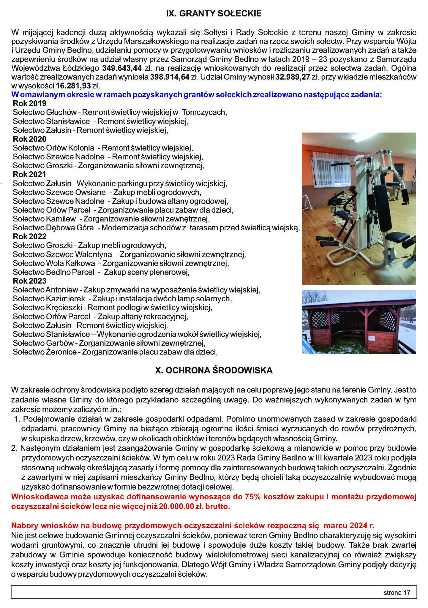 INFORMACJE Z GMINY BEDLNO