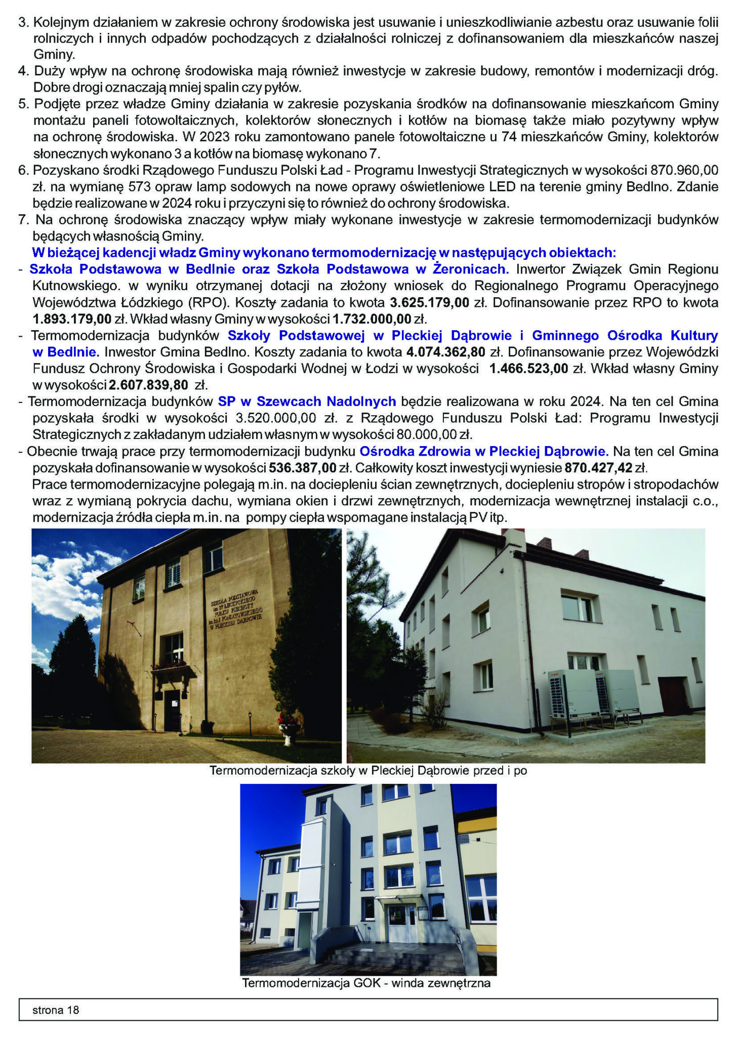 INFORMACJE Z GMINY BEDLNO