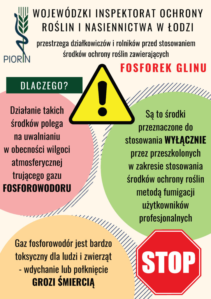 WOJEWÓDZKI INSPEKTORAT OCHRONY ROŚLIN I NASIENNICTWA W ŁODZI przestrzega działkowiczów i rolników przed stosowaniem środków ochrony roślin zawierających