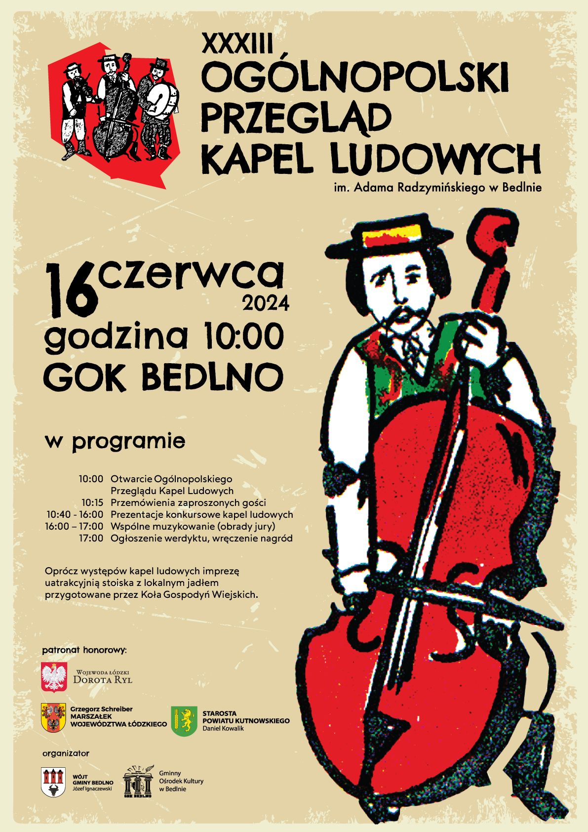 Serdecznie zapraszamy na wyjątkowe święto muzyki ludowej w Gminie Bedlno!