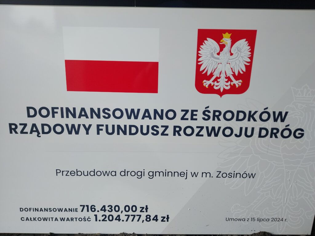 Przebudowa drogi gminnej w m. Zosinów