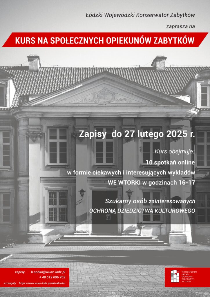 Kurs na Społecznego Opiekuna Zabytków