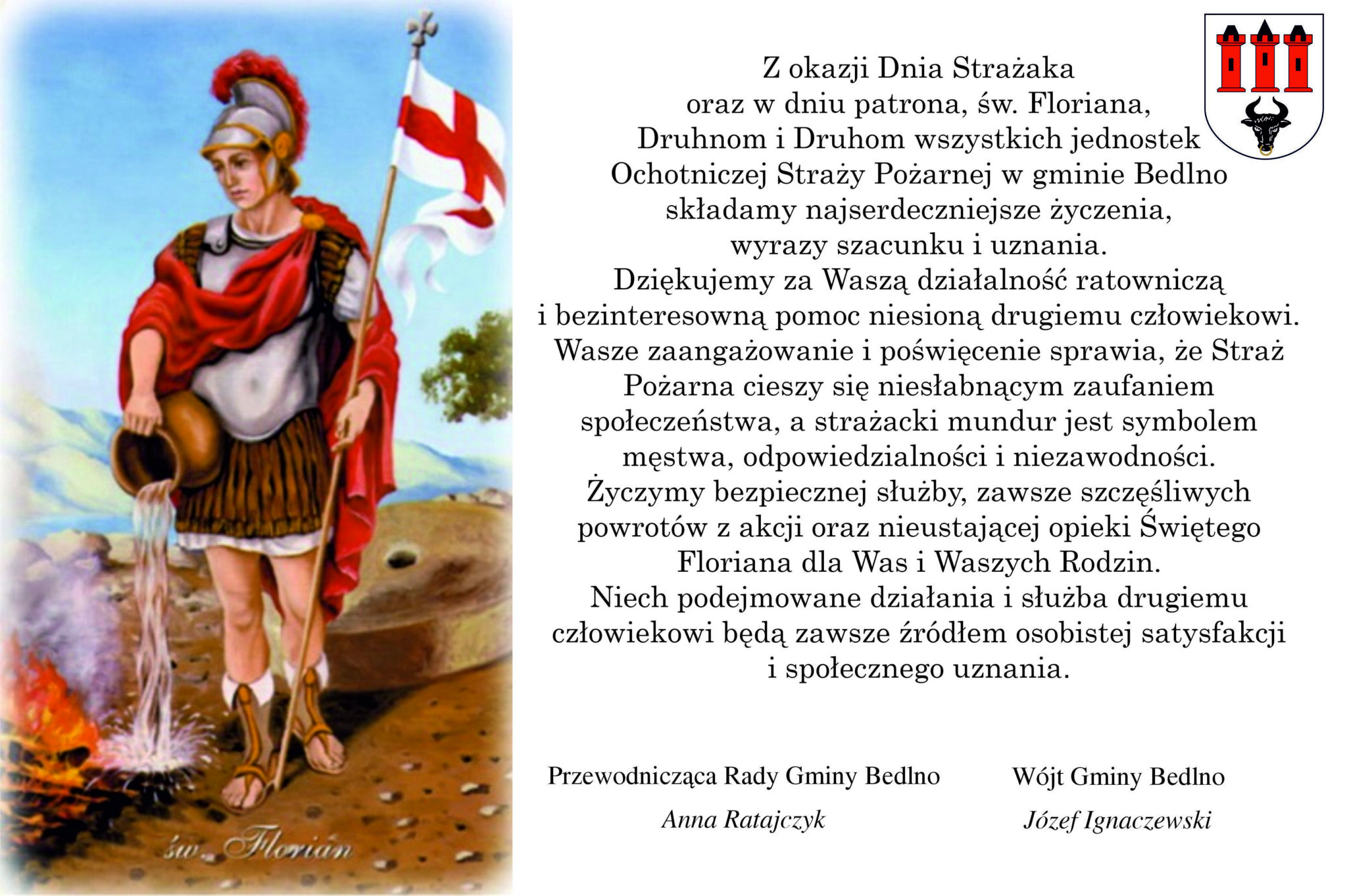Życzenia z okazji Dnia Świętego Floriana